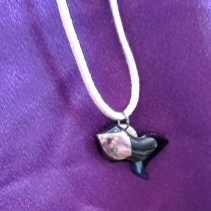 Handcrafted fused glass pendant. Called Fish